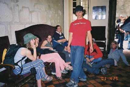hanging out in the hostel in Paris
