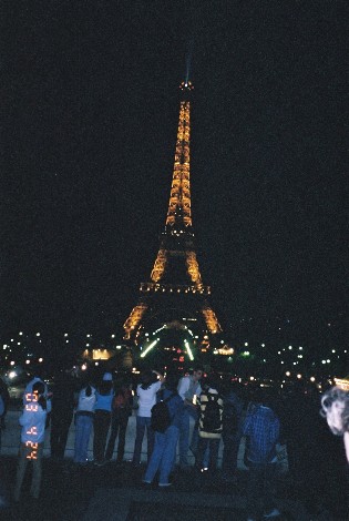 The Eiffel Tower at night