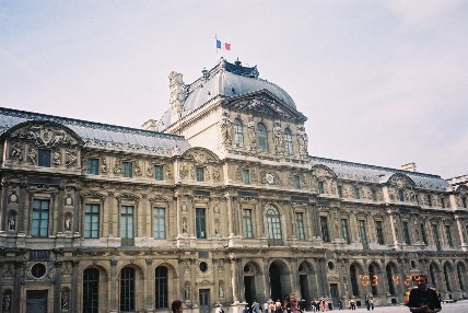 the front of the Louvre