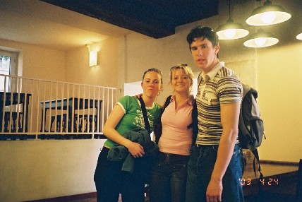 Jen, Shauna and Ben in the Paris Hostel