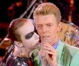 Lennox y David Bowie en el tributo a Fredy&nbsp; Mercury