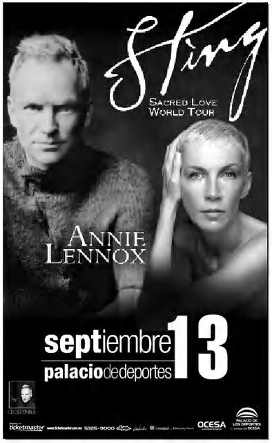 Cartel del Sacred Love, para el Palacio de los Deportes de la Ciudad de M�xico, el 13 (y 14) de Septiembre de 2004