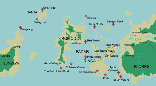 komodo dragon habitat map