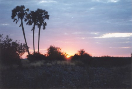 zonsondergang naast de tent