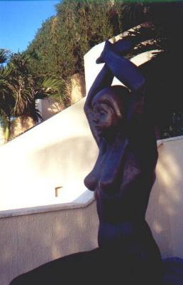 Bronze Statue at Beach Palace Entrance