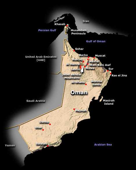 kaart Oman