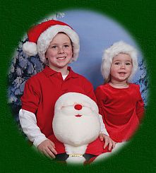 Great-nephew Laine, Great-niece Jaide & Santa !