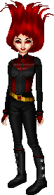 X-Men Evolution: Bastiana Lesotho, Sizzle, as her costume would appear in a live-action movie. Looks like biker-gear gone wrong...  Base by Doll on the Hill Factory