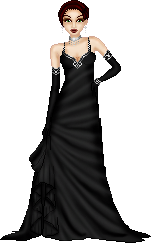 Lahallia, Huntress and general cynic, in the dress she wore to a friend's wedding - minus the sword.