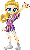 Marnie Iris, a circus brat. Her costume is similar to one worn by a Japanese drummer.