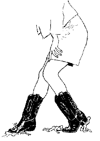 Gina tries on her new boots