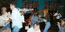 There's not much room to dance but they likes to boogie anyway at Beefeater's