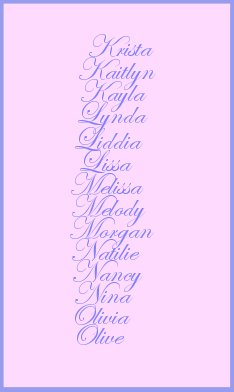 Girl's k-o