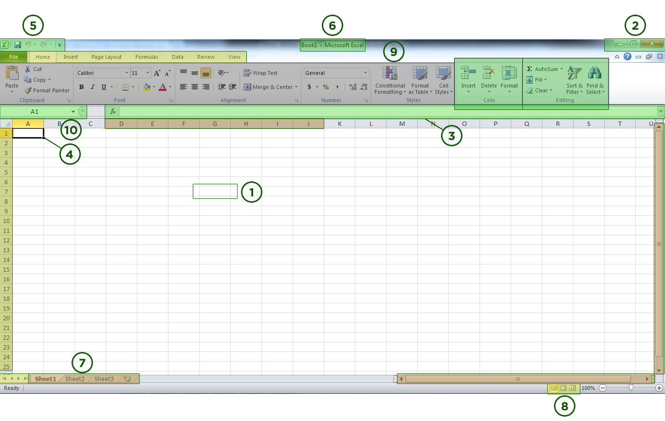 MS Office Excel 2010 Online Module Lesson One