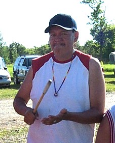Desi .. preparing for the hand drum contest @ Sioux Valley Pow-wow 2005.