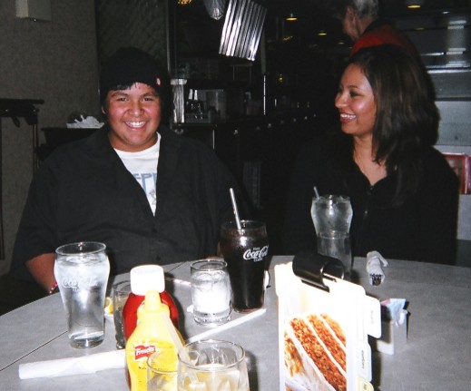 Cyrus and Wenona at Dennys in Palm Springs. 