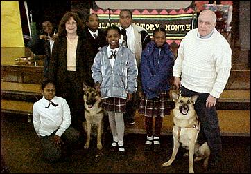 Students and Faculty posing with
Mike, Viper and Sirius