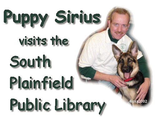 Puppy Sirius and Brian visit the
South Plainfield Public Library