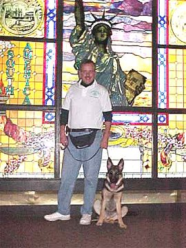 Brian and Sirius in front of
the Stained Glass Window of the
Statue of Liberty