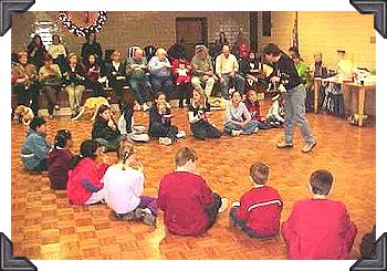 4H'ers singing Rudolph the Red-Nosed Reindeer