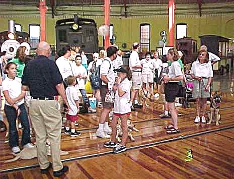Puppy Raisers get a guided tour inside 
the Baldwin Roundhouse, built in 1884