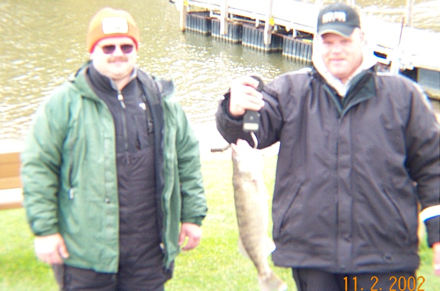 Buck and his dad with their lonely fish!