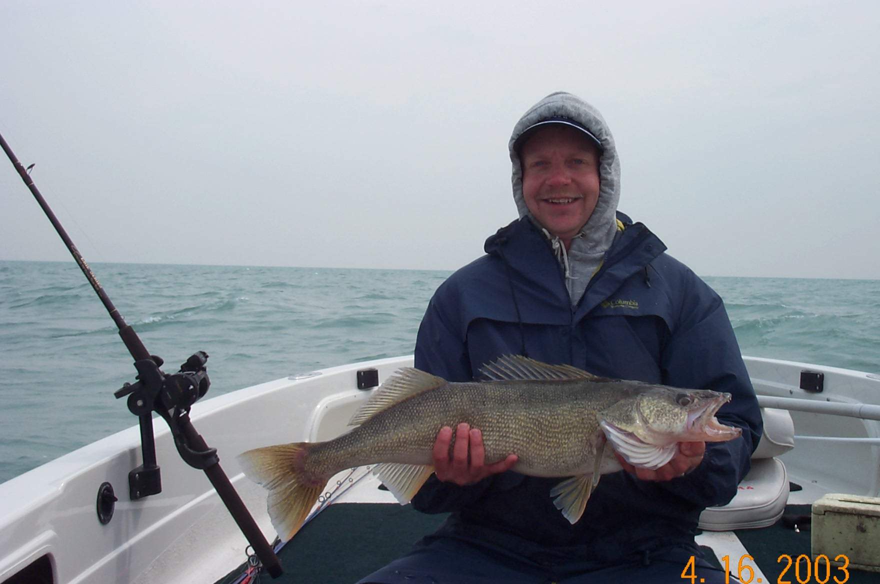 Chris Bak with our fire drill walleye