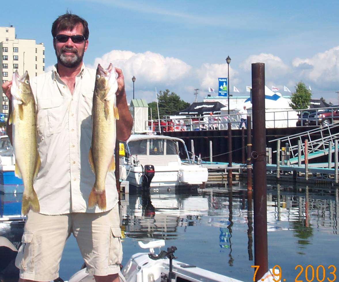 Karl Ludek from Illinois with our 2 smallest fish. the others had already been weighed.