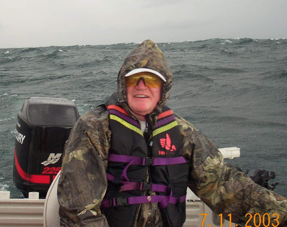 Ken Johnston getting a taste of nasty Erie weather. We had to come in on the kicker!