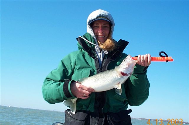 Spooner with one of the few walleyes we caught prefishing.