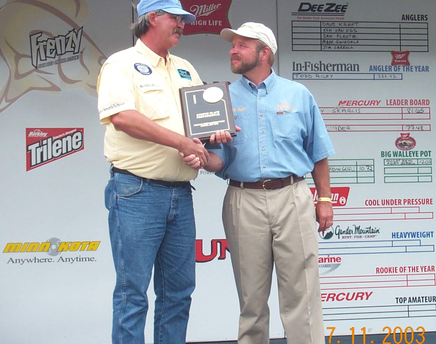 On stage with Jim Kalkofen and 8th place plaque.