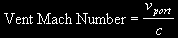 Vent Mach Number = port velocity/c