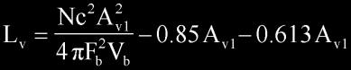 Lv = N*c*c*Av1*Av1 / (4*pi*Fb*Fb*Vb) - 0.85*Av1 - 0.613*Av1