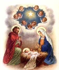 Maria, jos�, Jesus e anjos