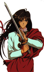 Hotohori strikes a pose with his sword