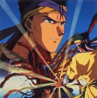 Using his healing power to cure a beast. With his head in the backgroun showing concentration