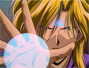 preparing one of his energy blasts