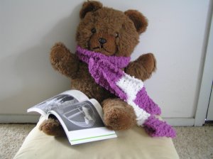 Ted loves his purple scarf