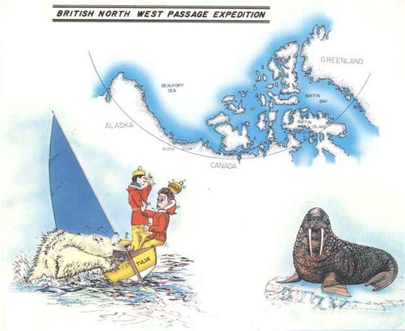 A postcard produced to commemorate the NW passage attempt.