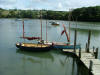 Boat No. 366 "Zerlina" on the Teifi next to a Lugger
