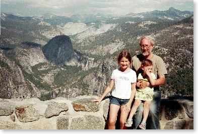 Andrea, Kristen and Steve at Yosemite National Park...backside of half-dome in the background...