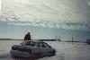 Getting stuck by the Mackinac Bridge in March 2001