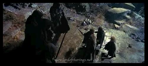 The four hobbits from the shire face the black riders!