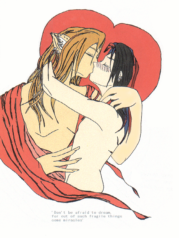 A valentine kiss shared between forever lovers