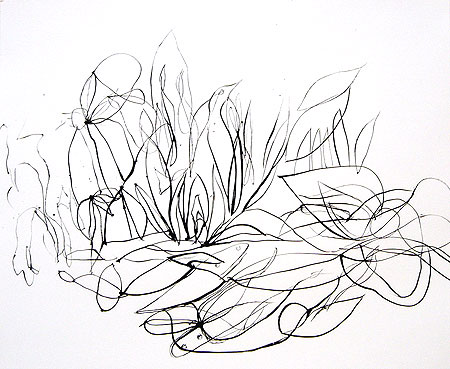 (knives and birds)1-2003 ink on paper