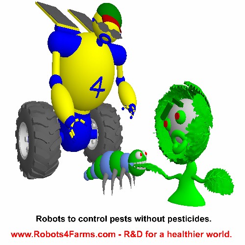 Farm robot removing pests
