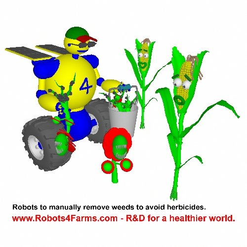 Farm robot removing weeds to avoid herbicides