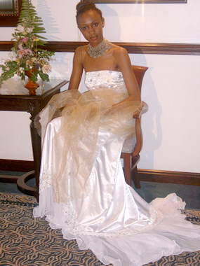 An elegant Mustafa Hassanali creation, Exclusive  evening gown    