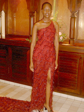 An elegant Mustafa Hassanali creation, Exclusive  evening gown    