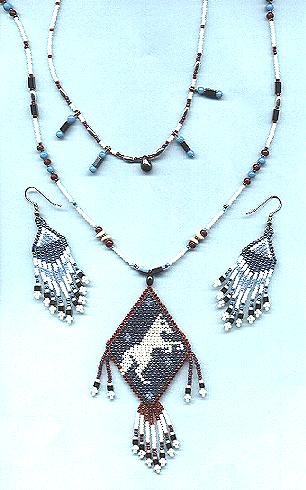 horse double necklace set *Hematite*